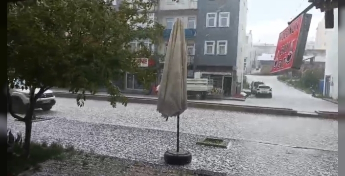Demirözü'nde aniden bastıran dolu, yaşamı olumsuz etkiledi