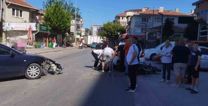 Edirne'de zincirleme kaza: Motosiklet sürücüsü yaralı