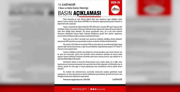 Elazığ'da kaçak yapılar için 5 milyon lira ceza ve yıkım kararı