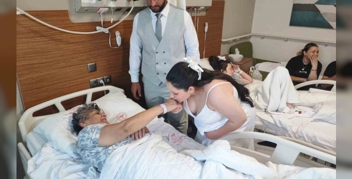 Gelinlik ve damatlıkla hastaneye koştular: Annenin gözyaşları dinmedi