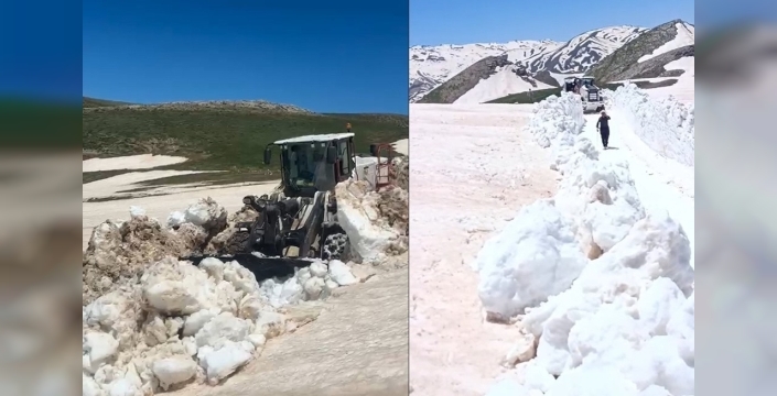 Hakkari'de yaz mevsiminde 3 metre karla mücadele çalışmaları sürüyor