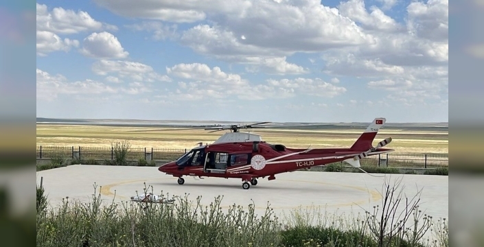 Kalp krizi geçiren hasta, ambulans helikopterle Konya'ya taşındı