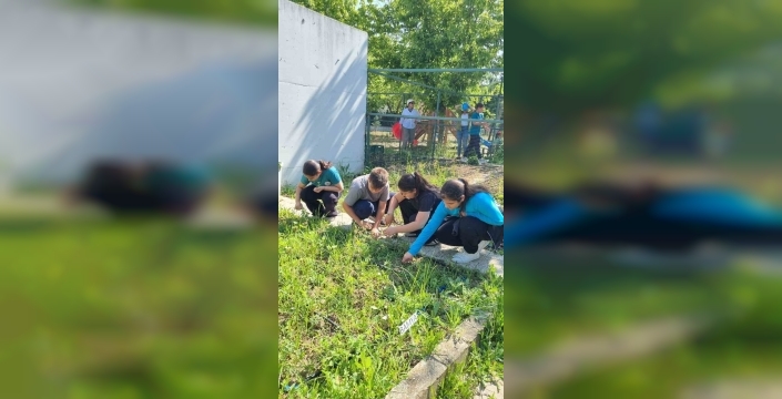 Nilüfer Belediyesi'nden öğrencilere bahçe sevgisi aşılamak için fide dikim etkinliği