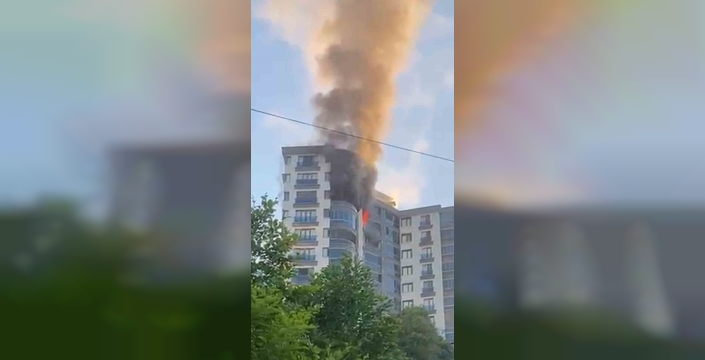 Rize'de alevler evi yuttu: 7. kattaki daire küle döndü