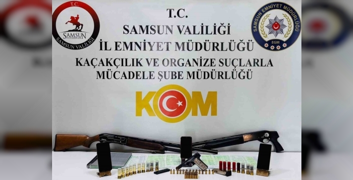 Samsun'da tefecilik operasyonu: 3 gözaltı ve çok sayıda silah ele geçirildi