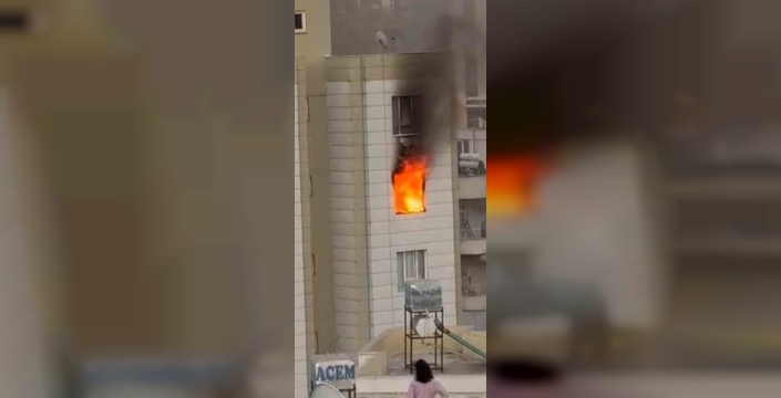 Şanlıurfa'da 9 katlı binada büyük yangın paniği