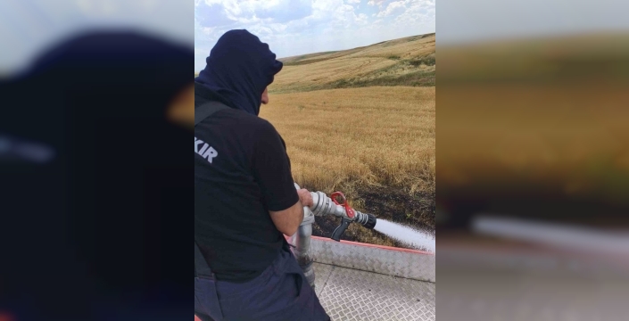 Silvan'da buğday tarlası alevlere teslim oldu, 2 dönüm alan kül oldu