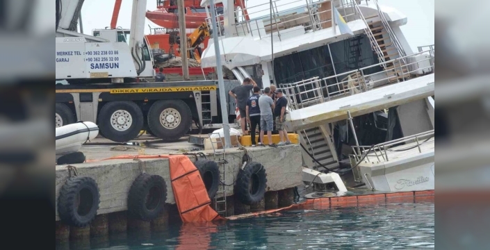 Sinop'ta lüks yat kurtarma operasyonu sona yaklaşıyor