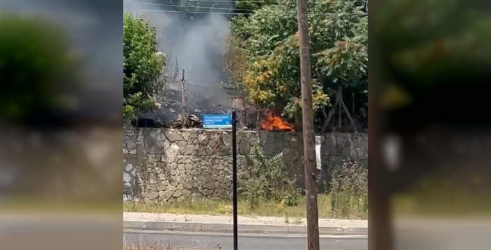 Tekirdağ'da ot yangını, vatandaşları panikletti