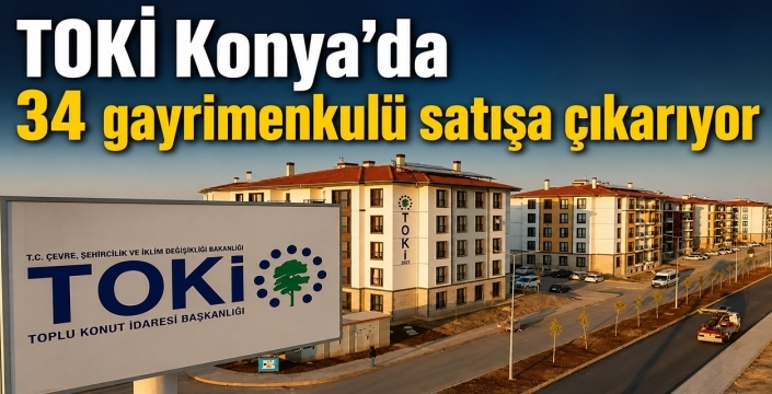TOKİ Konya'da 34 gayrimenkulü satışa çıkarıyor
