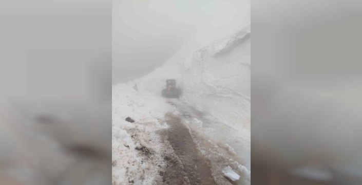 Yaz ortasında kış manzarası: Artvin yaylalarında kar mesaisi sürüyor