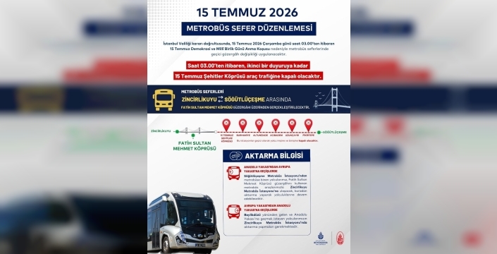 15 temmuz nedeniyle metrobüsler köprü değiştirdi: Fsm köprüsü devrede