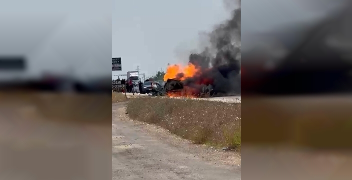 Adana'da otomobil alevlere teslim oldu
