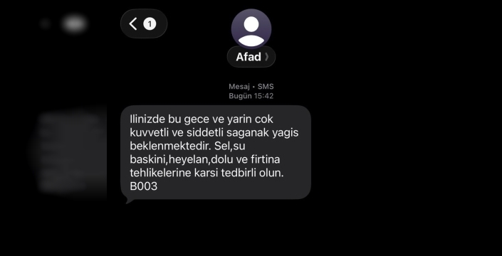 AFAD, Sakarya'da beklenen yağış için vatandaşları uyardı