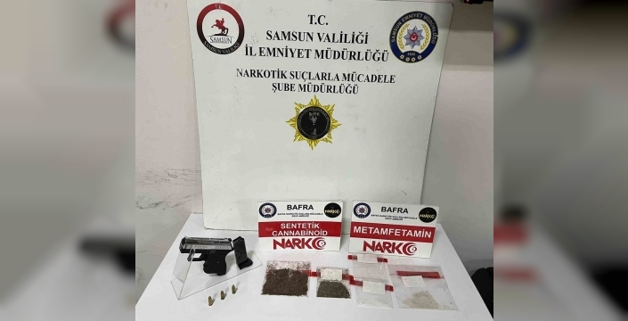 Bafra’da büyük uyuşturucu operasyonu: Tabanca ve uyuşturucu ele geçirildi