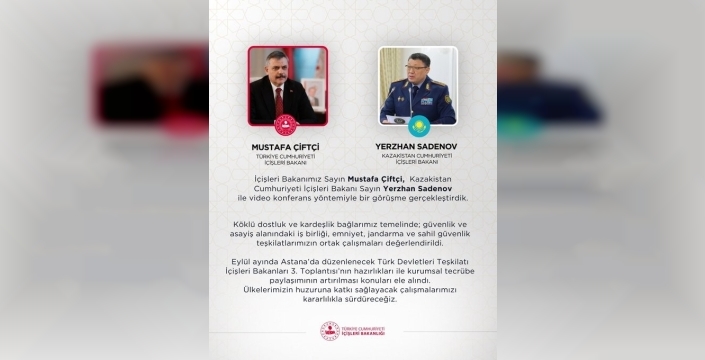 Bakan Çiftçi, Kazakistanlı mevkidaşı ile video konferans yaptı