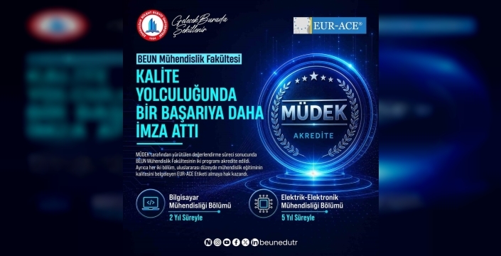 BEUN Mühendislik Fakültesi, kalite yolculuğunda bir başarı daha elde etti