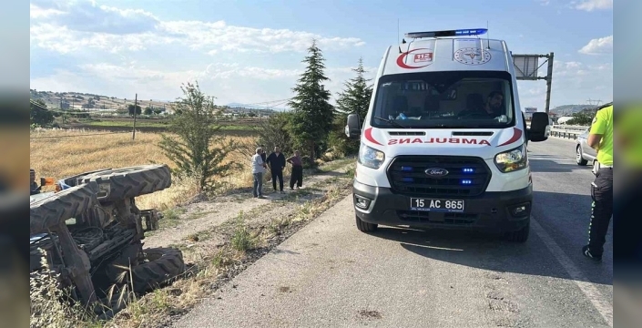 Burdur'da traktör kazası: 78 yaşındaki sürücü yaralandı