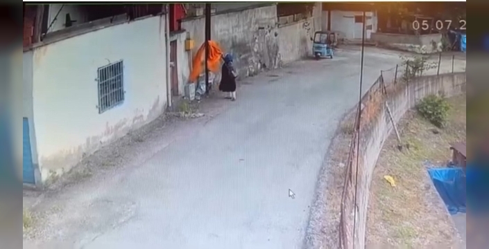 Direğe asılan yatak örtüsü çalındı: Güvenlik kamerası kayıttaydı
