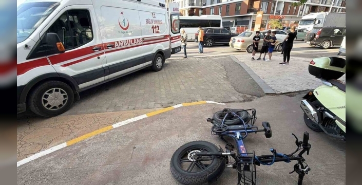 Düzce'de manevra yapan bisikletli kaza geçirdi