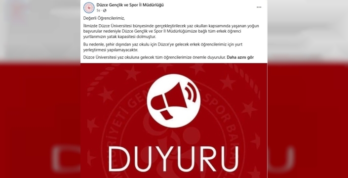 Düzce'de yaz okulu için yurt kapasitesi doldu uyarısı