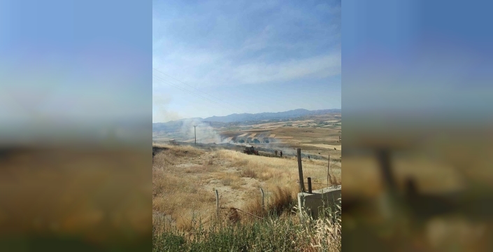 Elazığ'da 40 dönüm arpa tarlası alevlere teslim oldu, köylüler seferber oldu