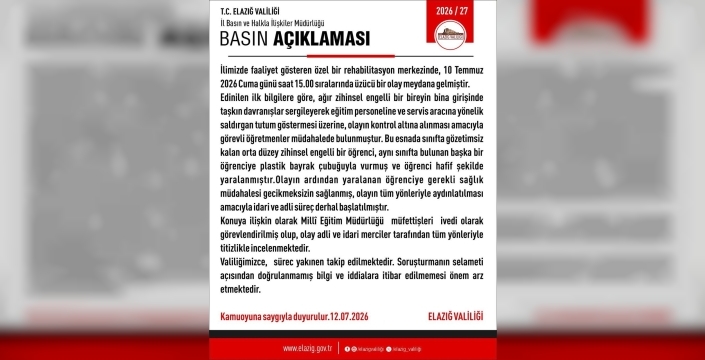 Elazığ'da rehabilitasyon merkezinde şiddet iddialarına soruşturma başlatıldı