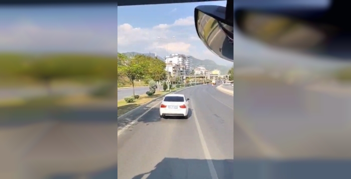 İtfaiyeye yol vermedi, saniye saniye kaydedildi!