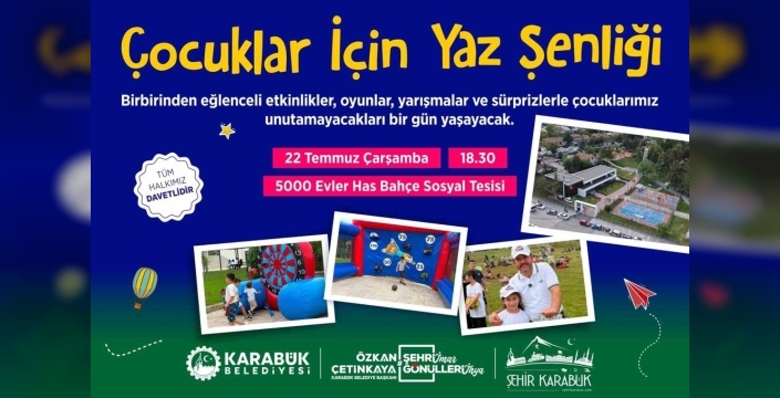 Karabük'te çocuklar için yaz şenliği Has Bahçe'de başlıyor