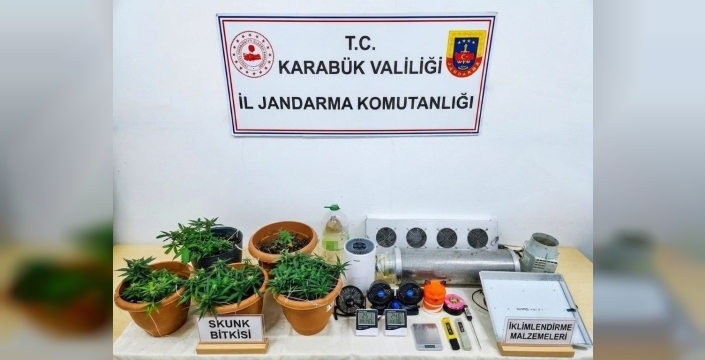 Karabük'te skunk serası ve uyuşturucu hammaddesi ele geçirildi