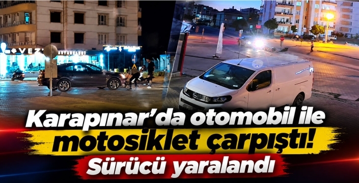 Karapınar'da otomobil ile motosiklet çarpıştı! Sürücü yaralandı