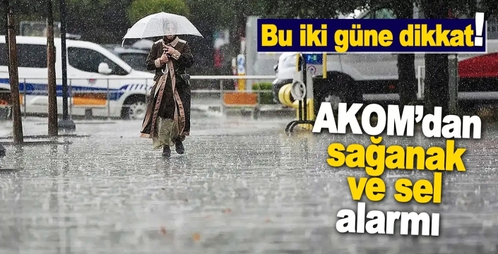Konya AKOM uyardı: Bu iki güne dikkat!