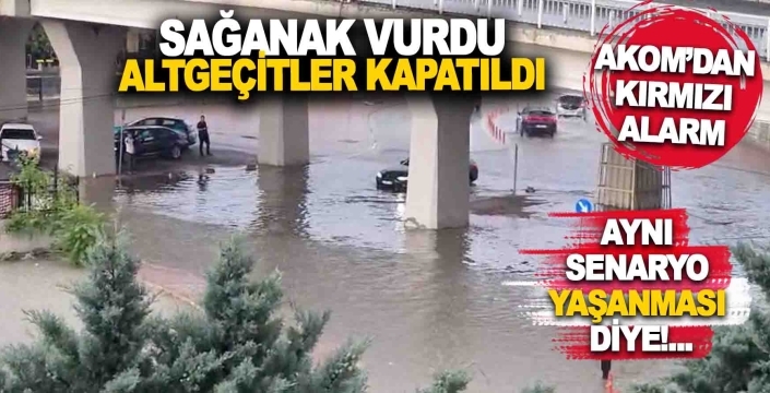 Konya’da sağanak aniden bastırdı, alt geçitler kapatıldı!