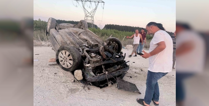 Mersin'de stabilize yolda feci kaza: 1 ölü, 1 yaralı