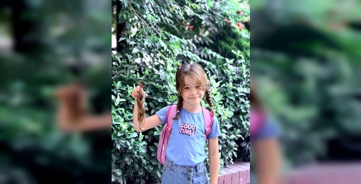 Minik Asel, kanser hastalarına umut olmak için saçlarını bağışladı
