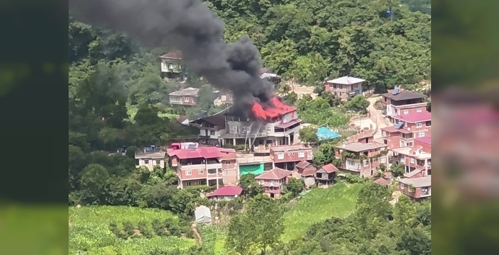 Ordu'da yürekler ağza geldi: 3 katlı binada alevler yükseldi