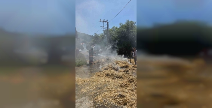 Saman yüklü tır alev aldı: Kahvecioğlu köyünde yürekler ağza geldi