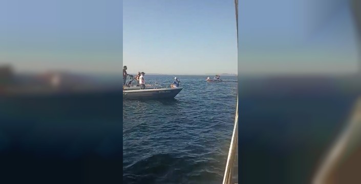 Yalova açıklarında su tankeriyle çarpışan tekne battı, 2 kişi kurtuldu
